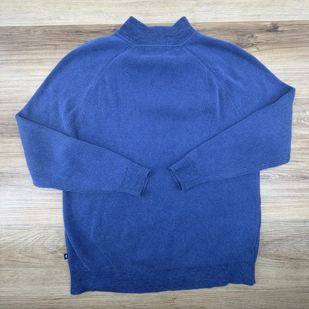 Tommy Bahama‎ Blue Napa Ridge 1/4 Zip Sweater Men's L Geometric Pima Cotton - Picture 4 of 7